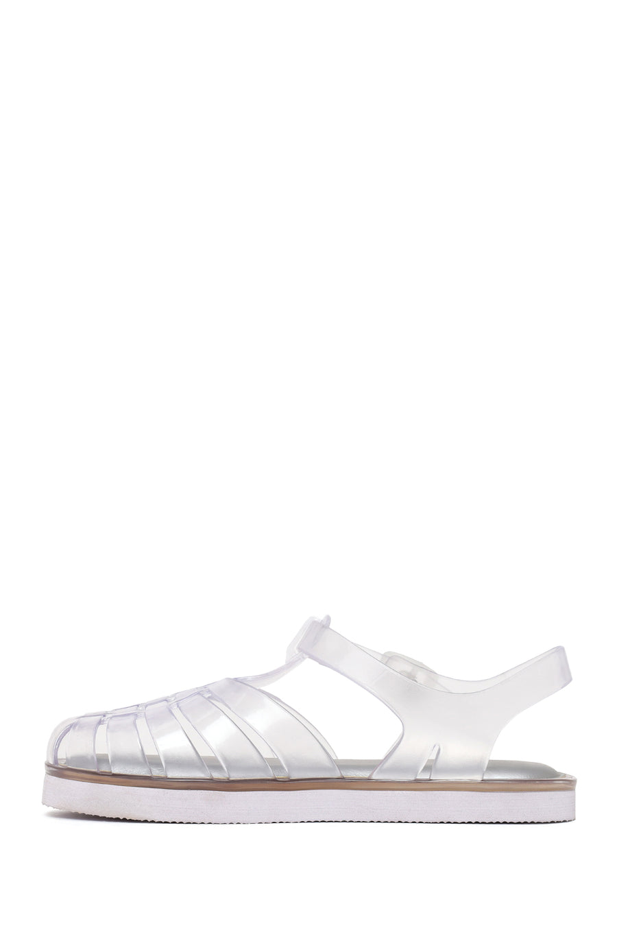 Woman Transparent Buckled Jelly Sandal