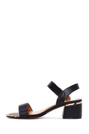 Women's Black Thick Heeled Sandals | Derimod