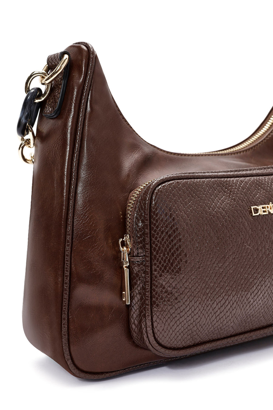 Woman Brown Double-Strap Shoulder Bag