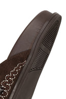 Woman Brown Open-Back Suede Slipper | Derimod