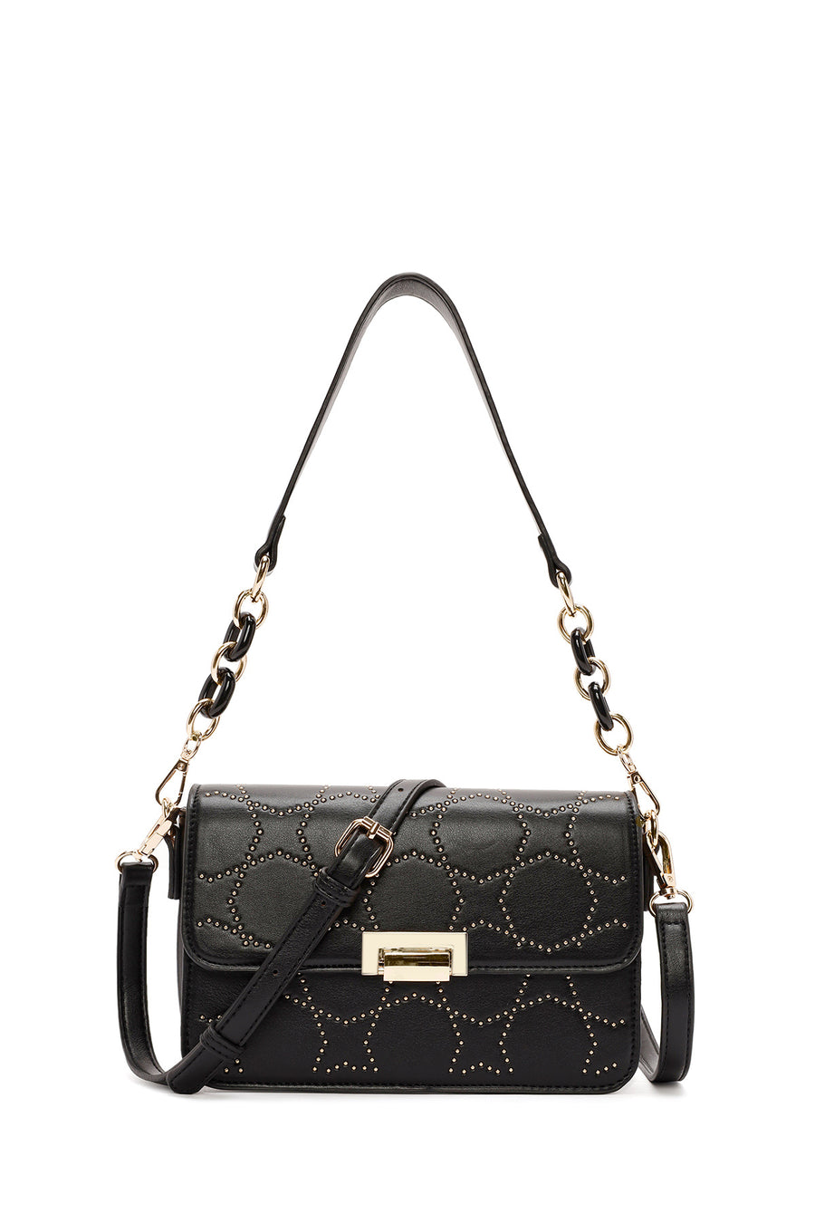 Women's Black Long Strap Stoned Shoulder Bag 24WBD265218 | Derimod
