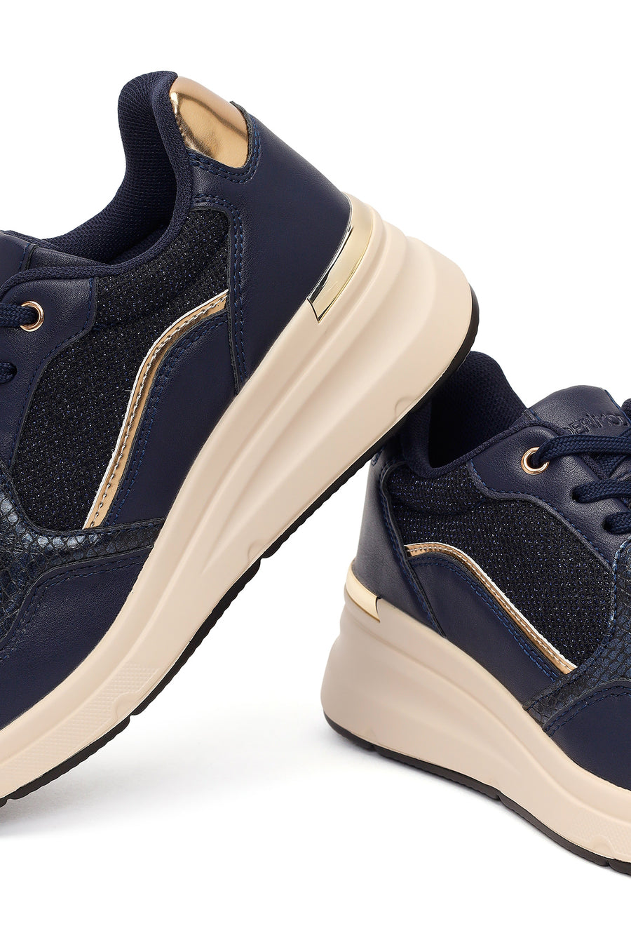 Women's Navy Blue Thick Soled Sneaker