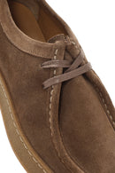 Women's Tan Suede Leather Masculine Shoes | Derimod