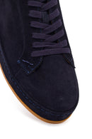 Erkek Lacivert Bağcıklı Süet Deri Sneaker | Derimod