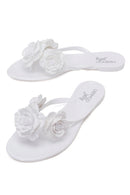 Woman White Floral Jelly Slipper | Derimod