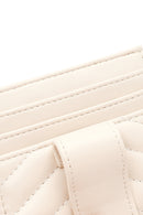 Woman Cream Quilted Card Holder | Derimod