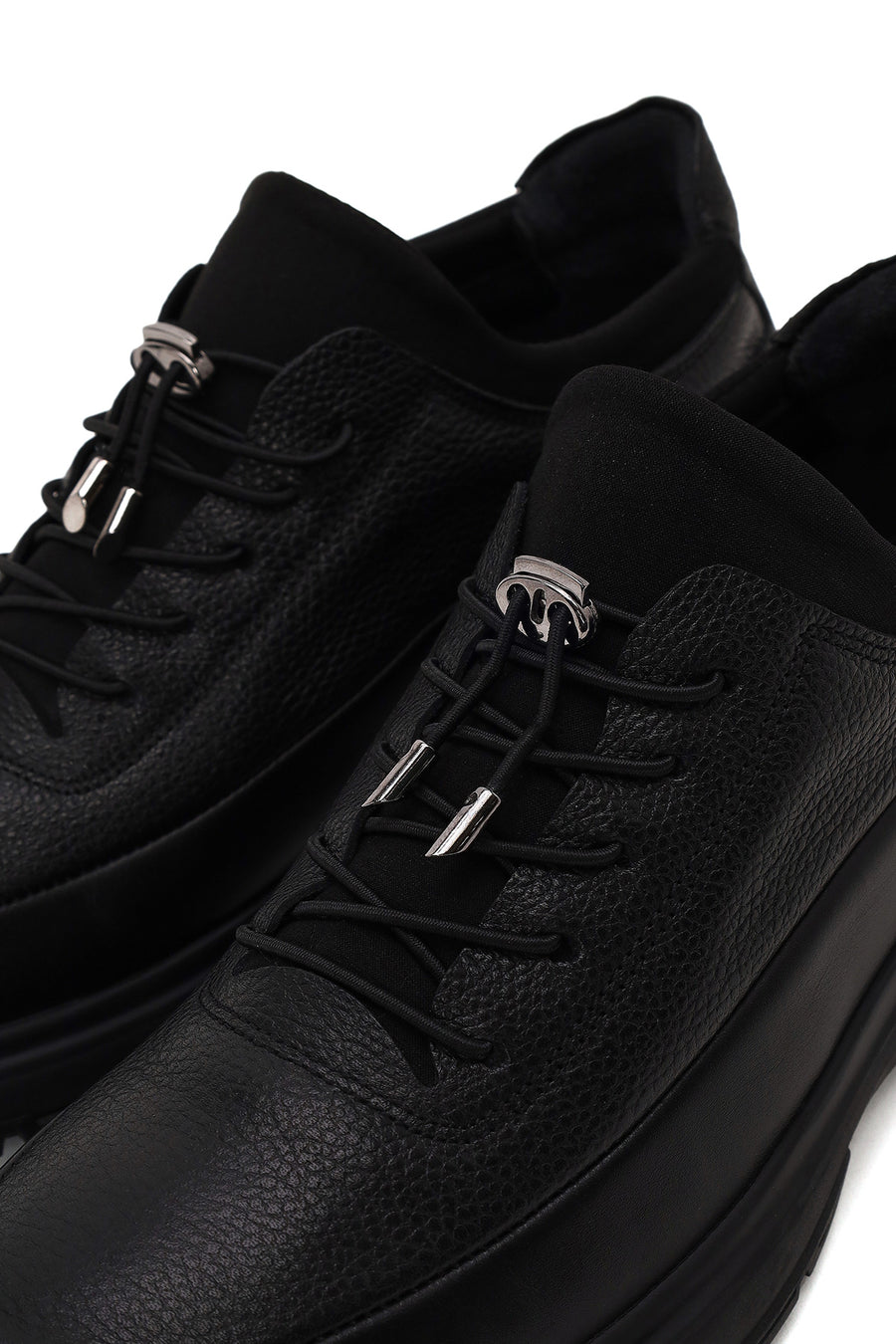 Male Black Lace-up Leather Casual Sneaker