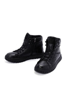 Men's Black Zippered Leather Boots | Derimod