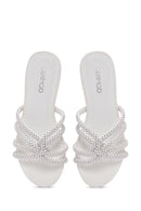 Women's White Stone Slippers | Derimod