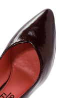 Derimod Gritti Women's Burgundy Thick Heel Patent Leather Stiletto | Derimod