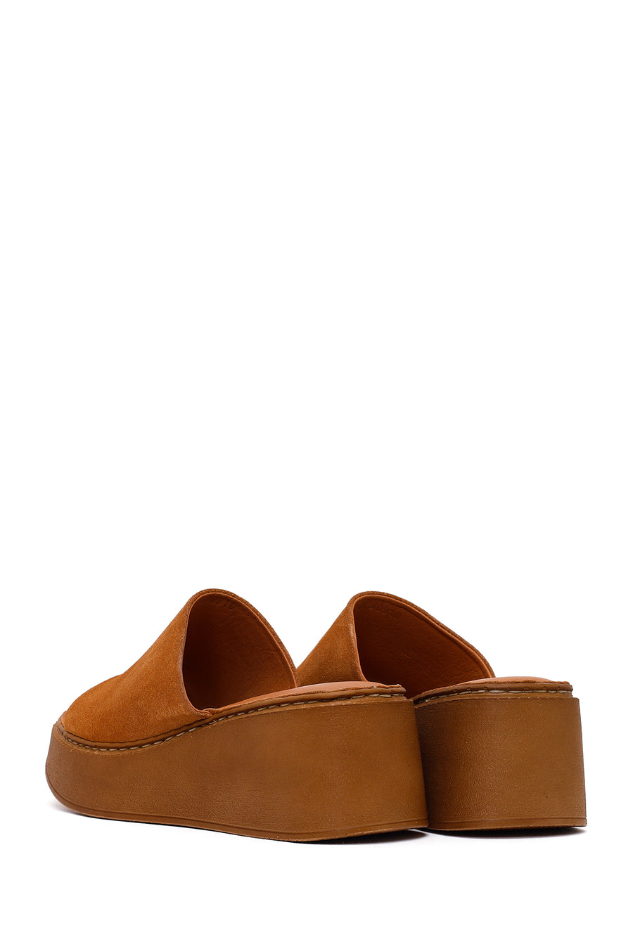 Woman Dark Dusty Pink Wedge Heel Suede Slipper