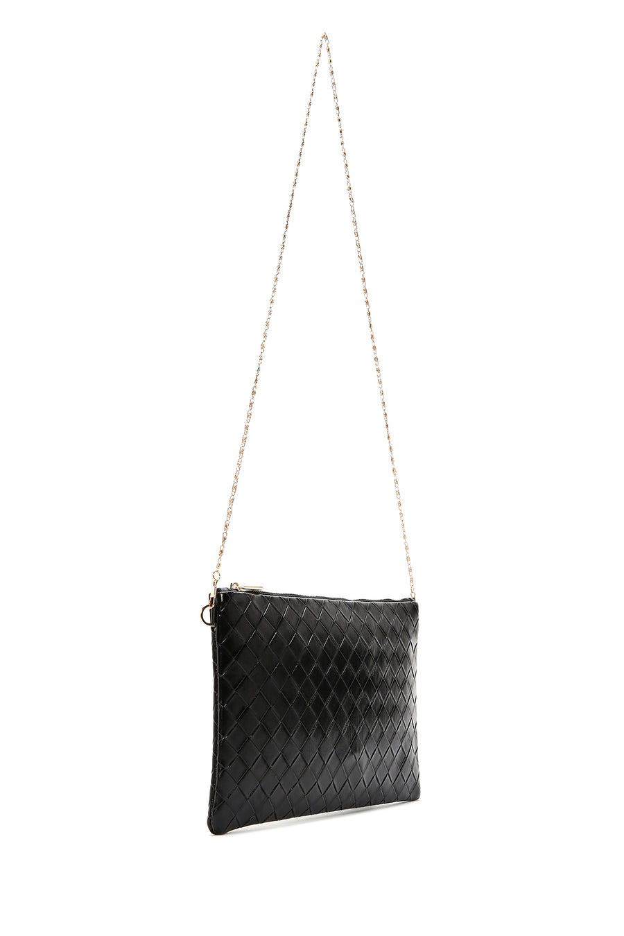 Women's Black Long Chain Strap Clutch Bag