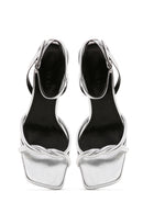 Women's Silver Ankle Strap Heeled Sandals | Derimod