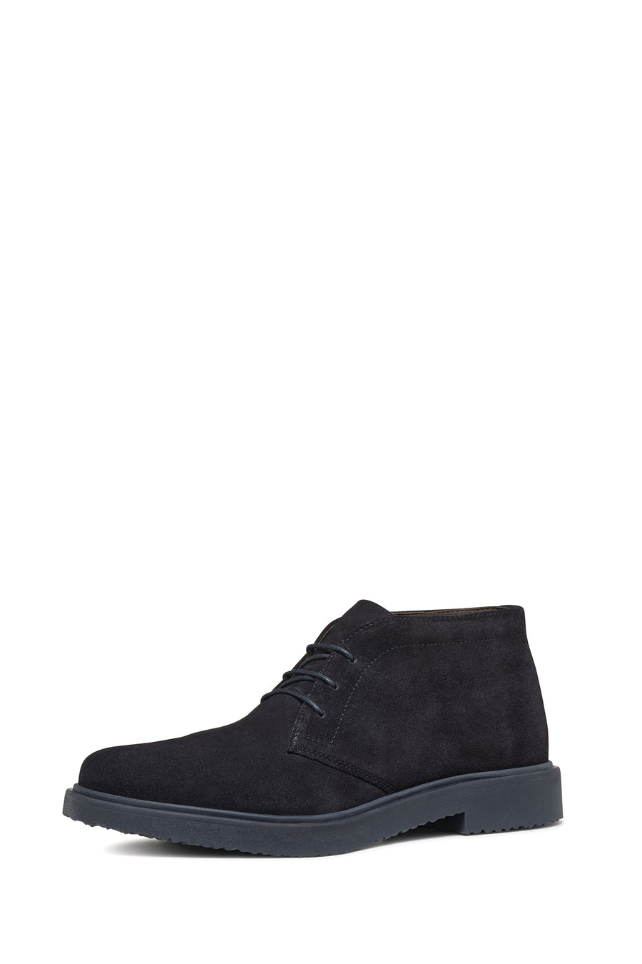 Geox Men's Navy Blue Massimiano Lace-Up Suede Leather Boots