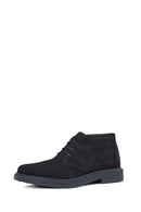 Geox Men's Navy Blue Massimiano Lace-Up Suede Leather Boots | Derimod