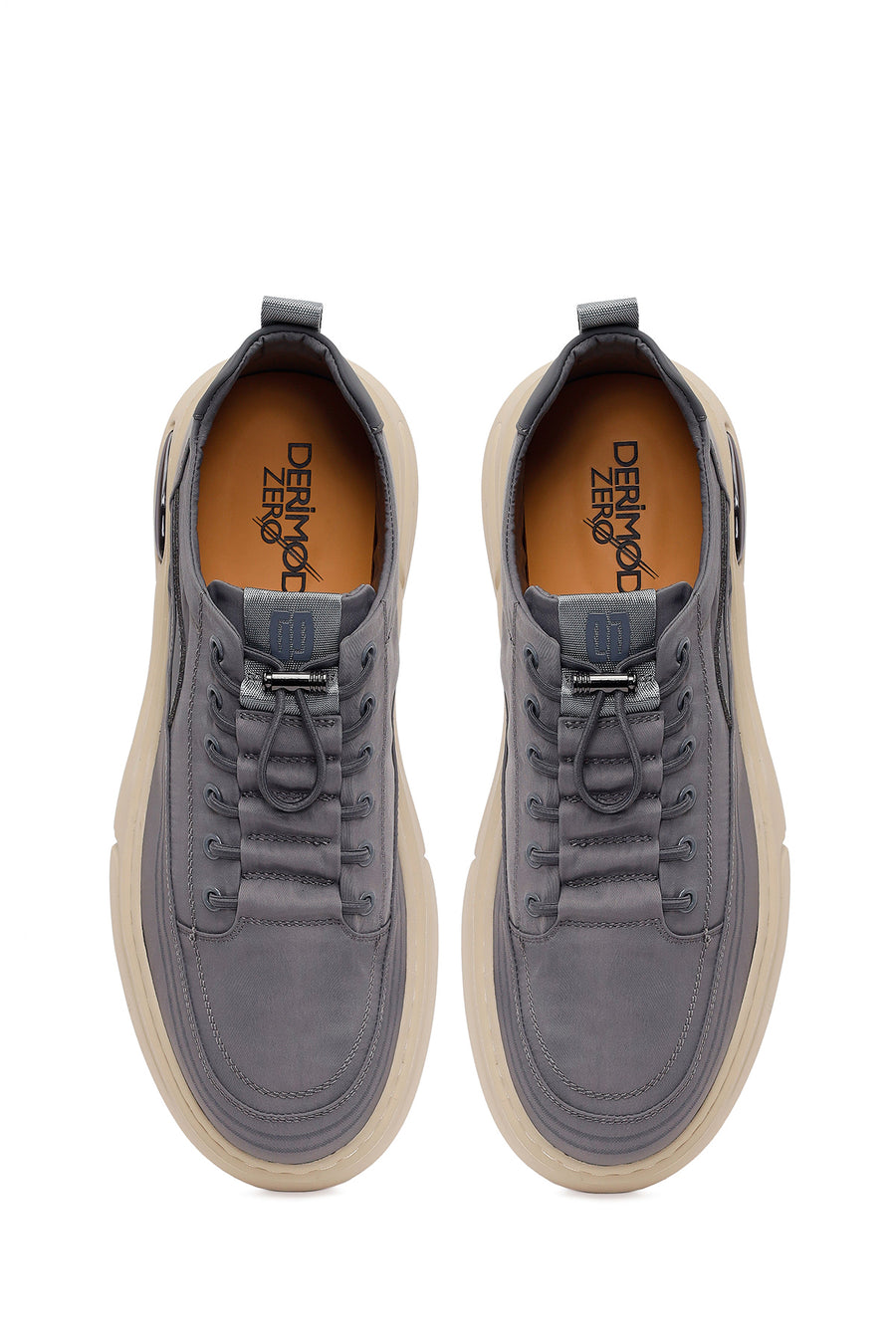 Derimoz Zero Erkek Gri Bağcıklı Kumaş Sneaker