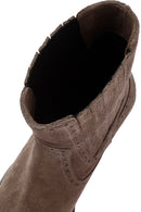 Woman Mink Suede Leather Cowboy Boots | Derimod