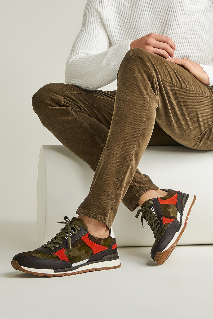 Camouflage Pattern Men's Suede Shoes
