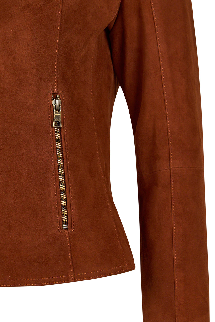 Lara Woman Tan Short Suede Jacket