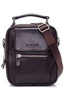 Men's Brown Leather Messenger Bag | Derimod