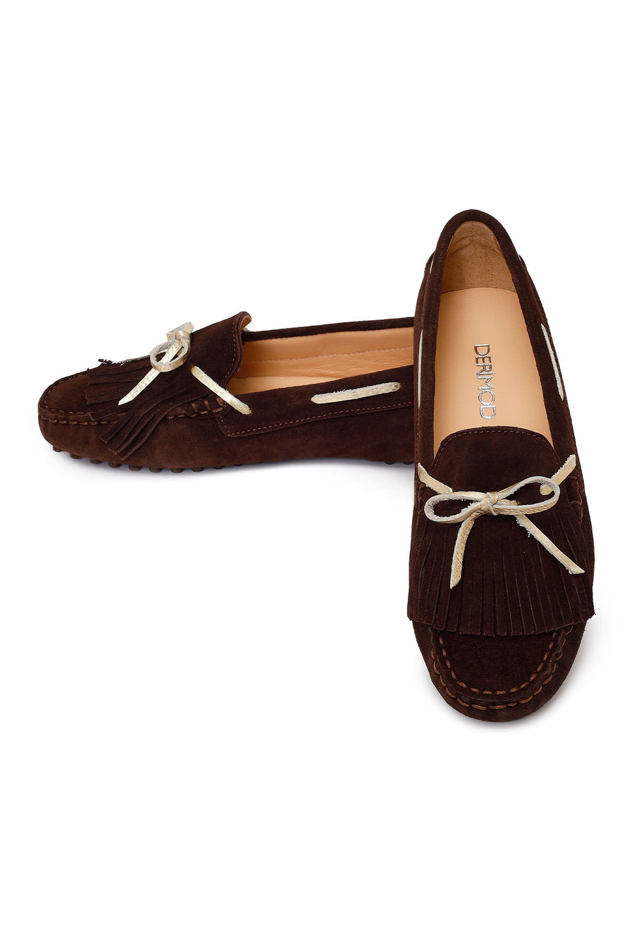 Woman Brown Tassel Suede Loafer