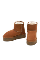 Women's Brown Thick Soled Suede Leather Boots | Derimod