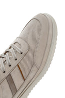 Men's Beige Lace-Up Nubuck Leather Sneaker | Derimod