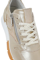 Women's Gold Laced Side Zipper Leather Sneaker | Derimod