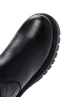 Women's Black Thick Soled Zippered Casual Leather Boots | Derimod