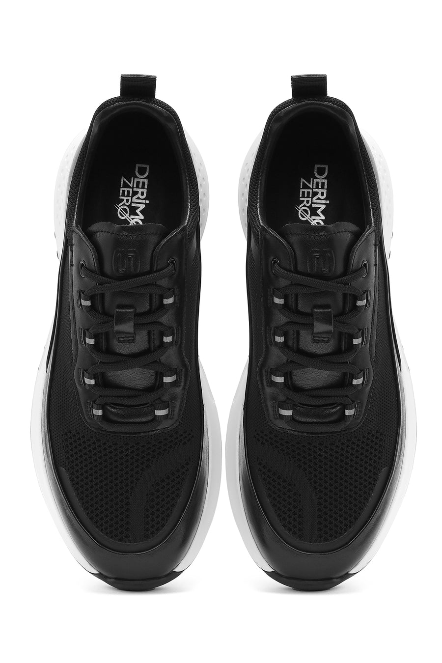 Erkek Siyah Bağcıklı Kalın Tabanlı Sneaker