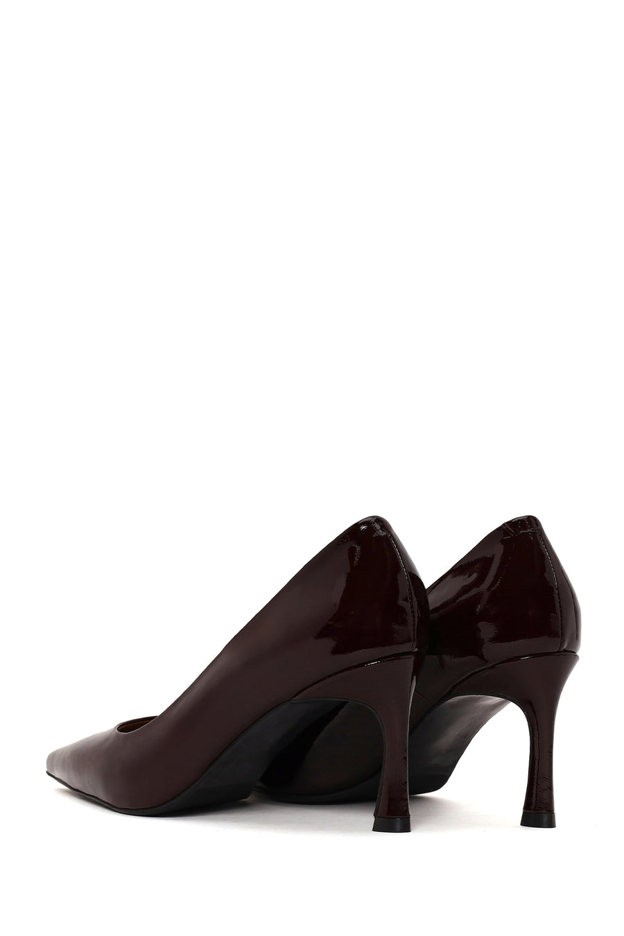 Kadın Bordo İnce Topuklu Rugan Deri Stiletto