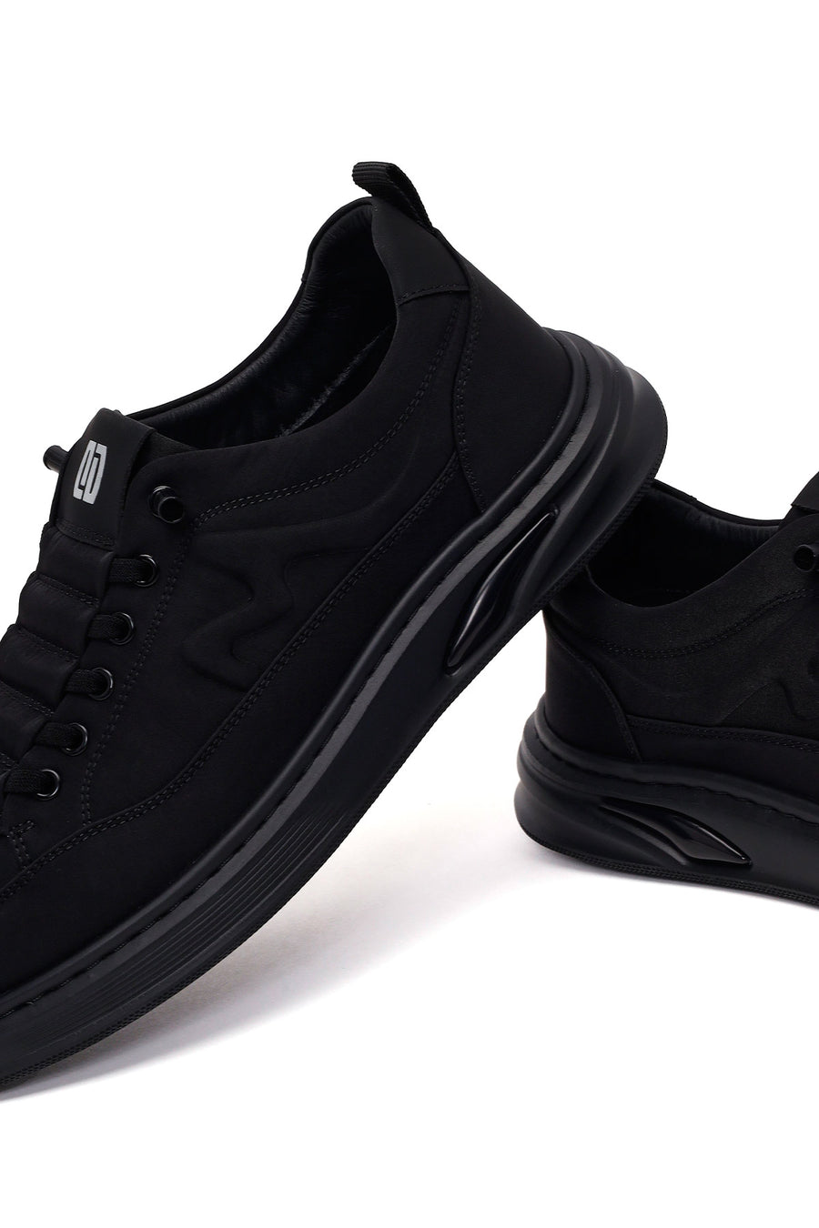 Derimod Zero Male Black Lace-Up Thick-Soled Fabric Sneaker
