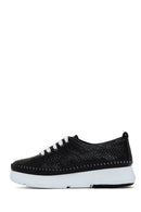 Women's Black Laced Thick Soled Shoes | Derimod