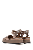 Women's Gray Leather Sandals | Derimod