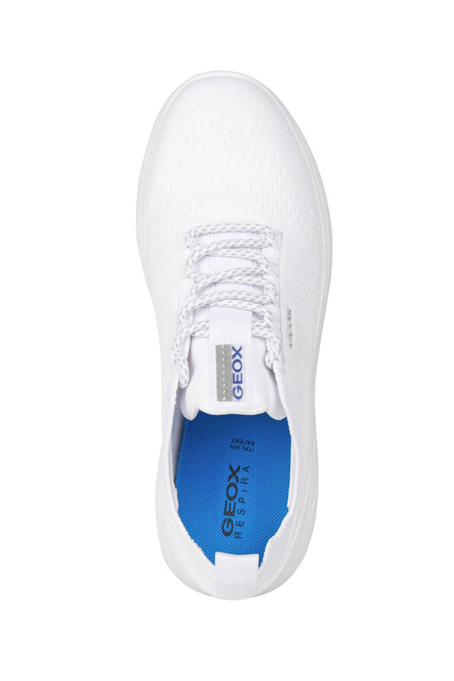 Geox Women's White Spherica Lace-Up Leather Sneaker