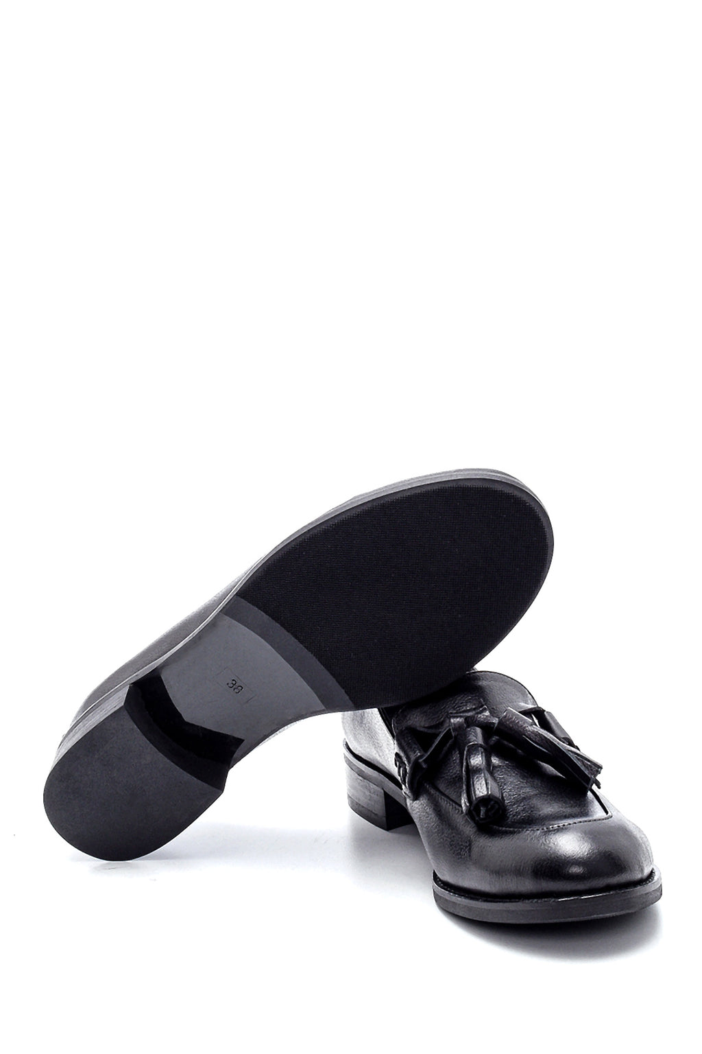 Kadın Deri Püskül Detaylı Loafer