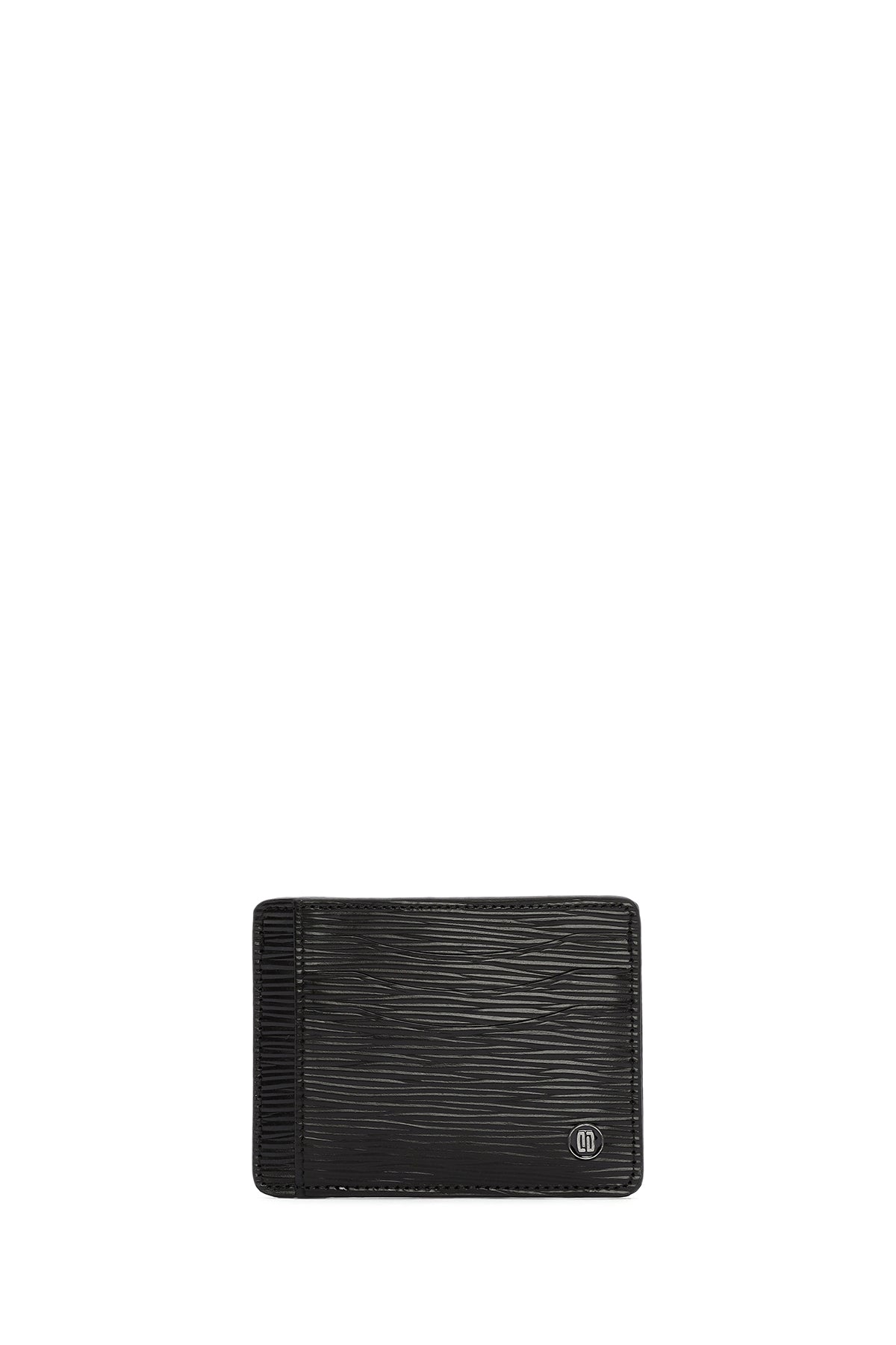 Men's Black Printed Leather Card Holder 000A2D313926 | Derimod