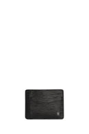 Men's Black Printed Leather Card Holder | Derimod