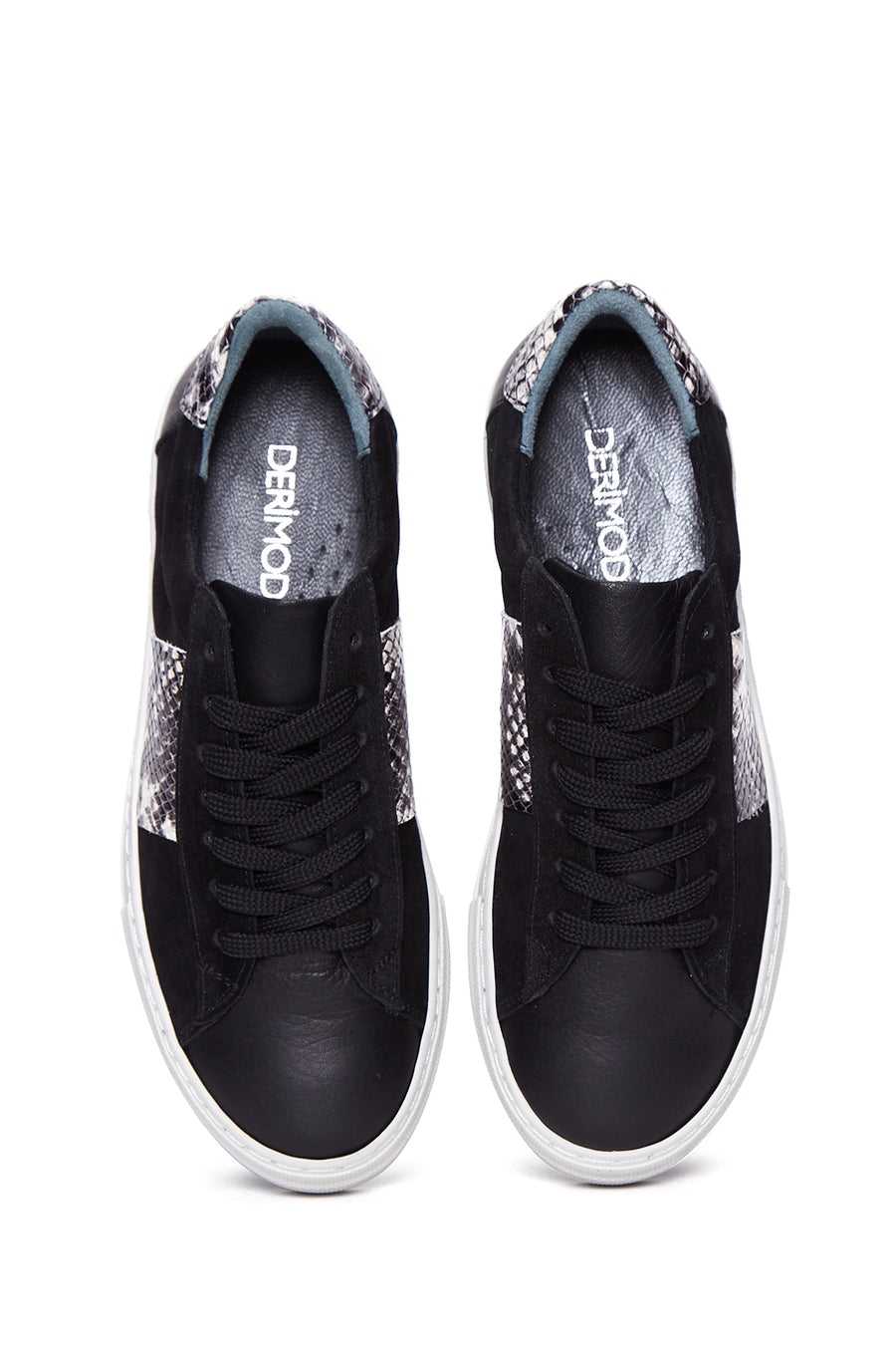 Kadın Siyah Deri Desenli Sneaker