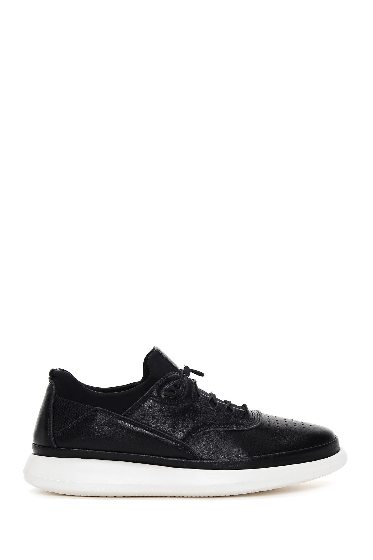 Men's Black Lace-up Leather Sneaker 24SFD674618 | Derimod