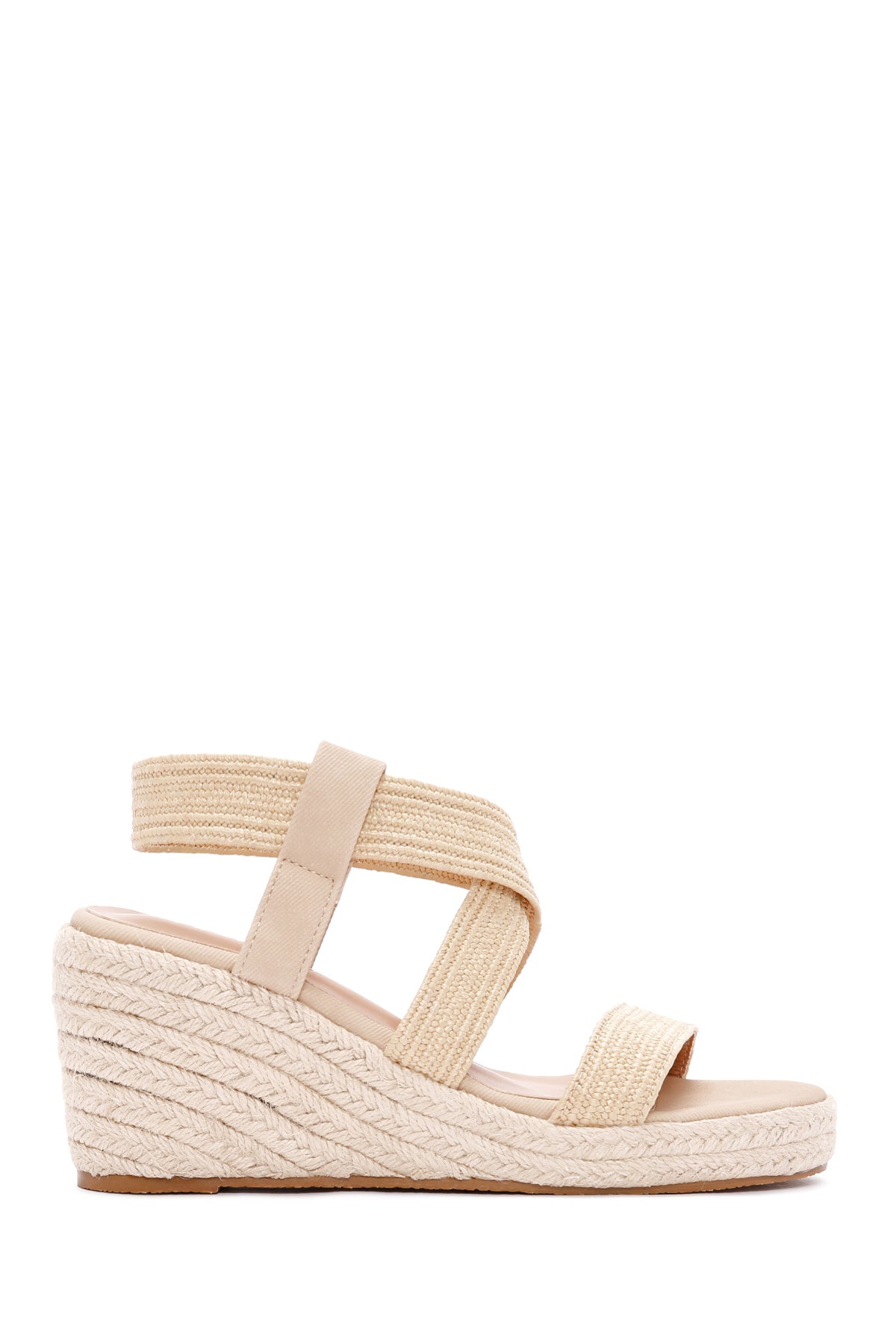 Women's Beige Wedge Heels Espadrilles 24SFE4672M7 | Derimod