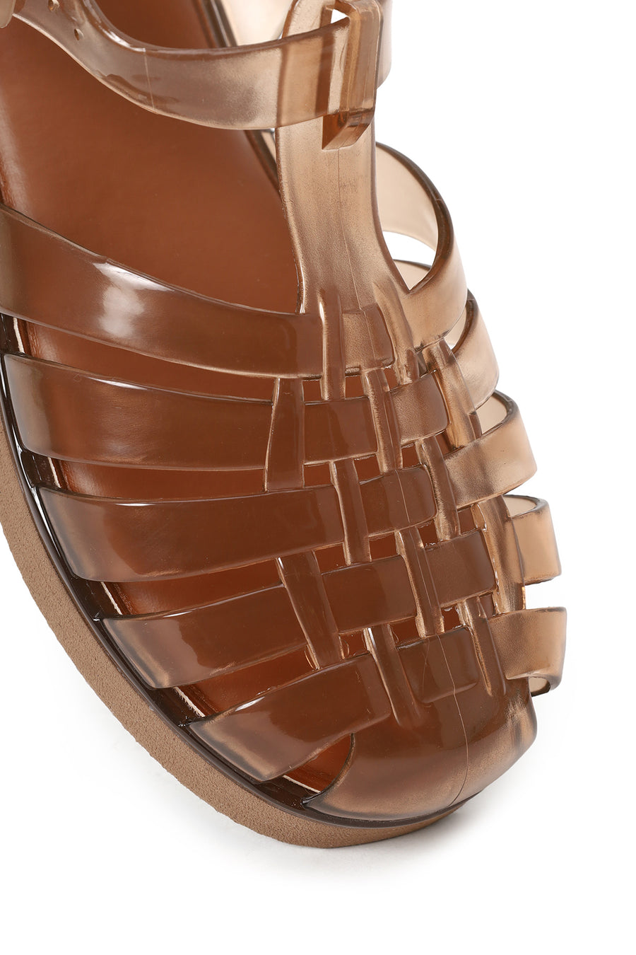 Kadın Bronz Tokalı Jelly Şeffaf Sandalet