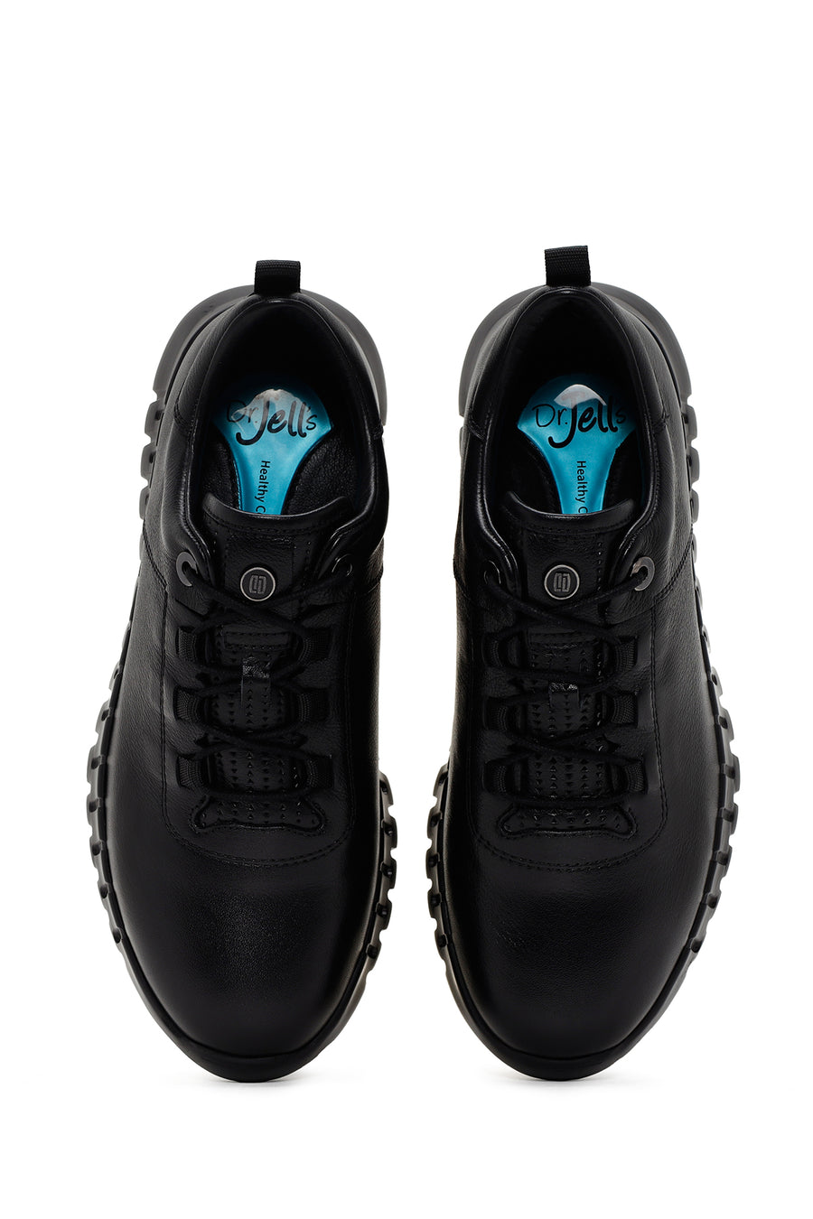 Men's Black Lace-up Leather Sneaker