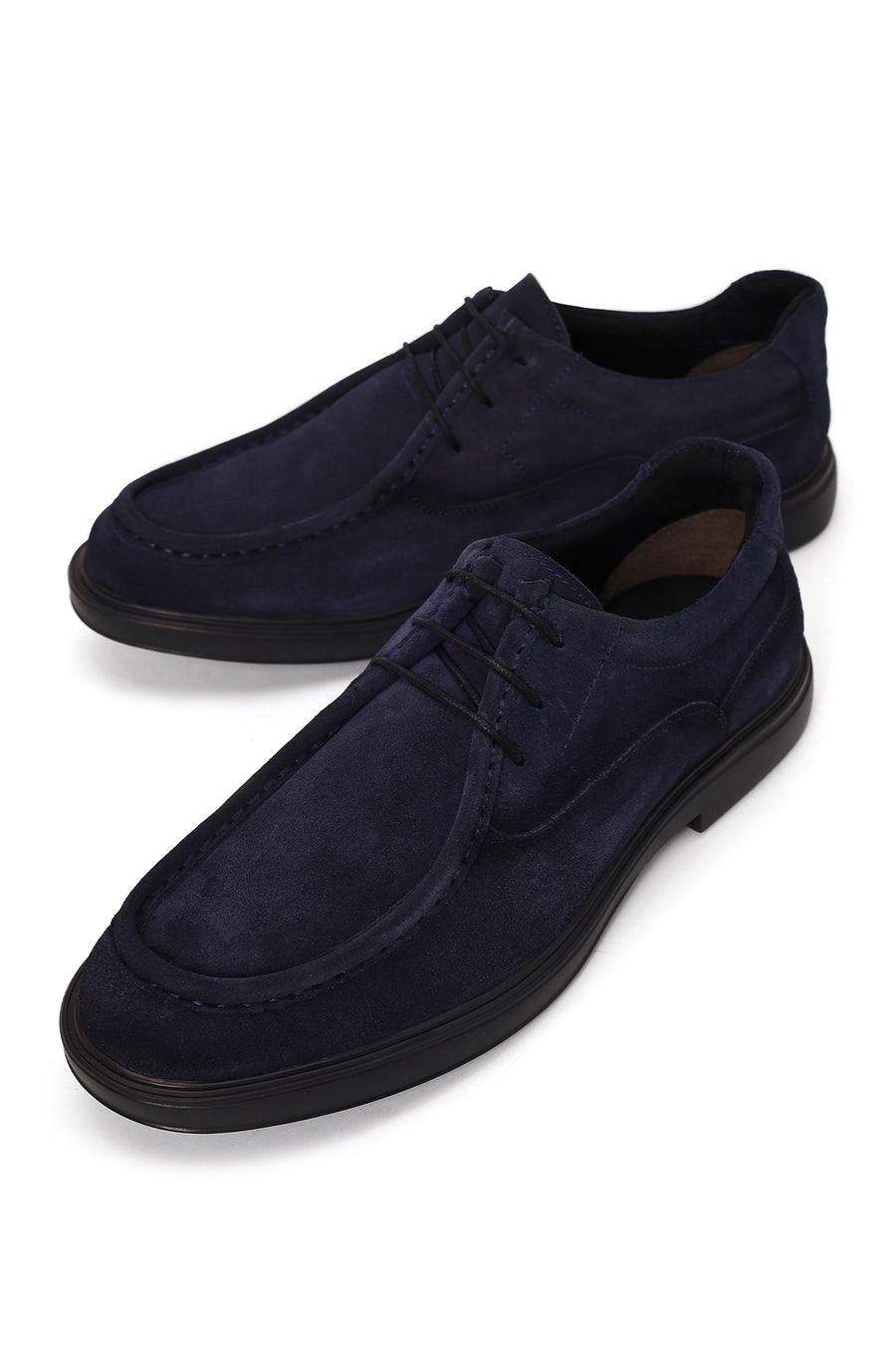 Male Navy Lace-up Suede Casual Shoes