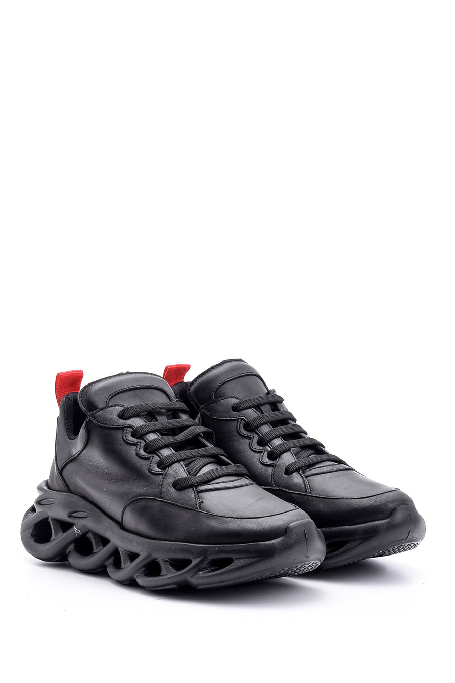 Kadın Taban Detaylı Deri Sneaker