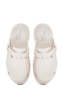 Women's White Jelly Thick Soled Slippers | Derimod