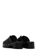 Women's Black Thick Heeled Slippers | Derimod