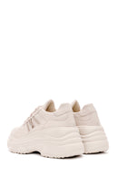 Women's Beige Lace-Up Chunky Sole Sneakers | Derimod