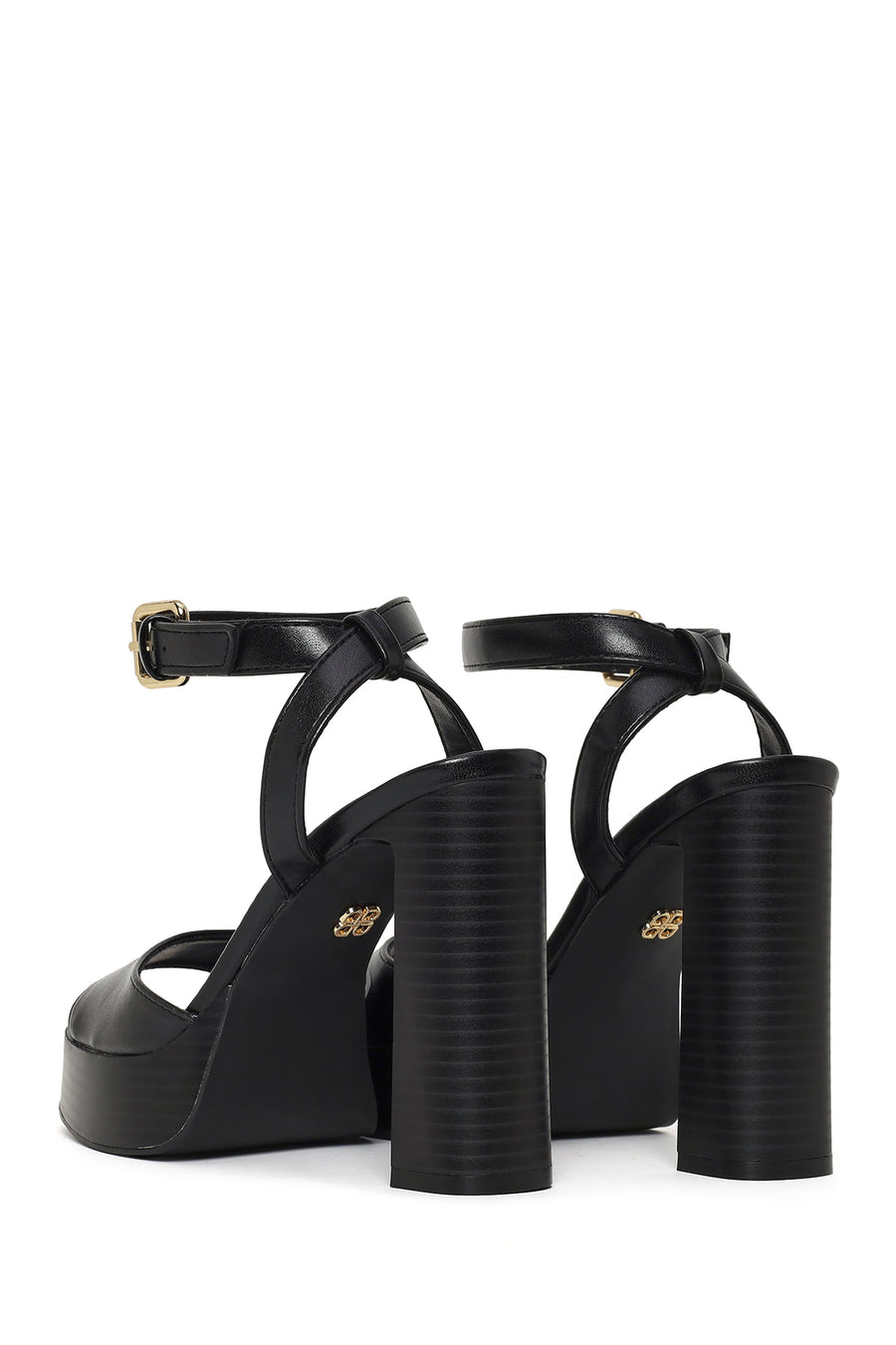 Woman Black Platform Thick High-Heeled Sandals