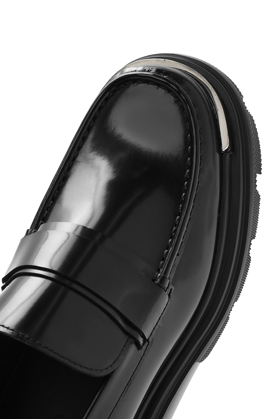 
Men's Black Thick Sole Leather Loafer
